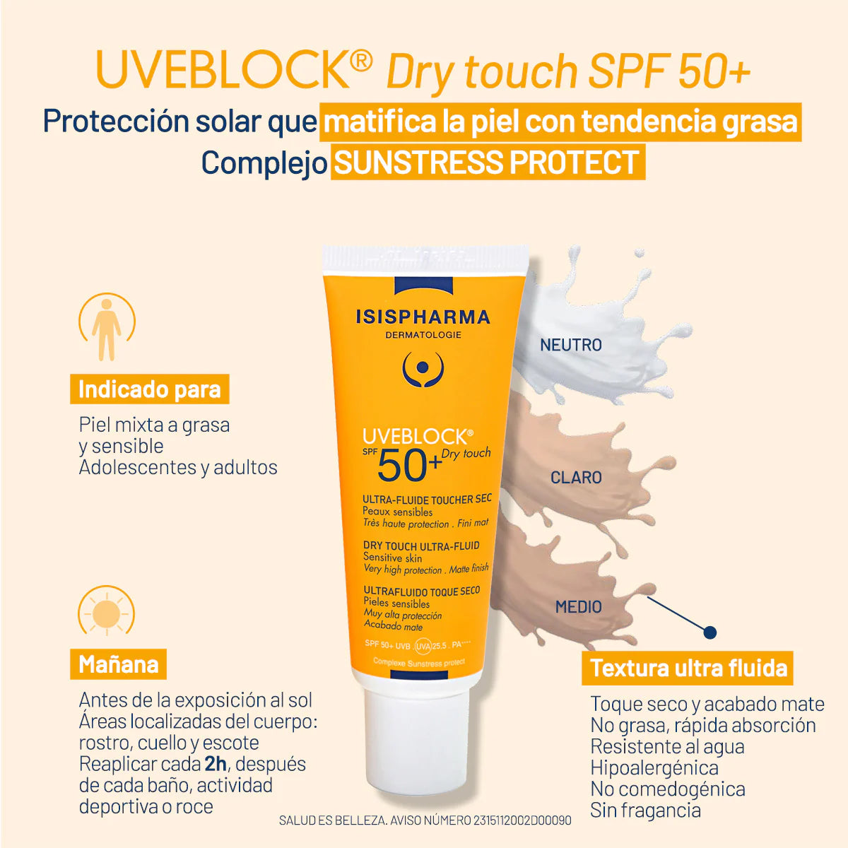 Isispharma Uveblock SPF 50+ Toque Seco 40ml