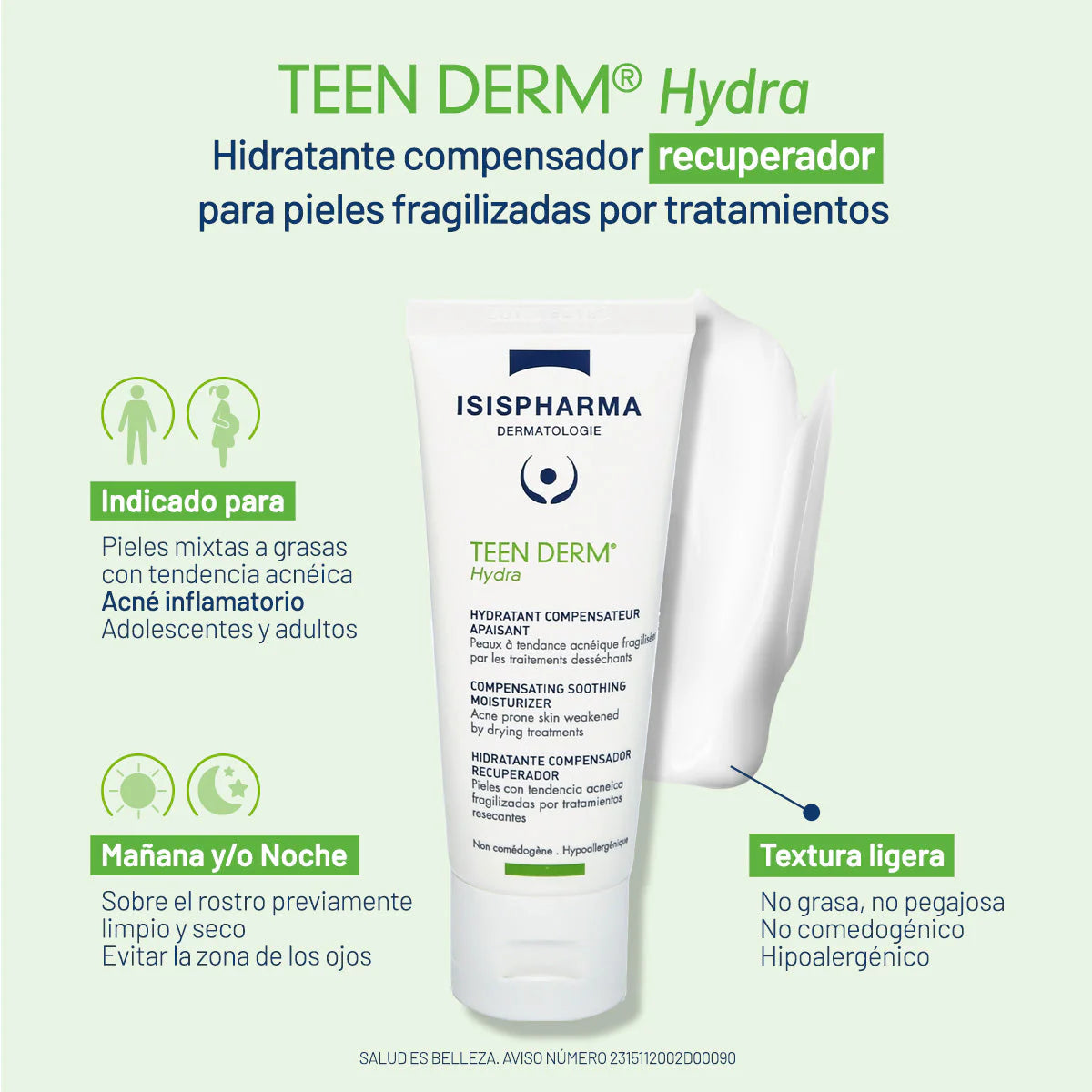 Isispharma Teen Derm Hydra Piel Grasa con Imperfecciones 40 ml