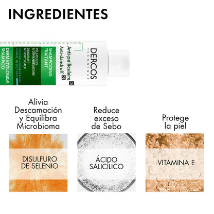 VICHY DERCOS SHAMPOO ANTICASPA NORMAL A GRASA 200ML