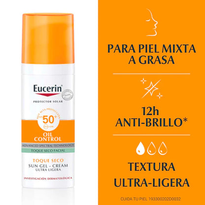 EUCERIN OIL CONTROL TOQUE SECO FPS50+ 50ML