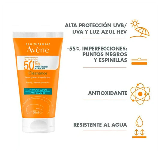Avène Cleanance Sin color Protector Solar Thermale 50 ml