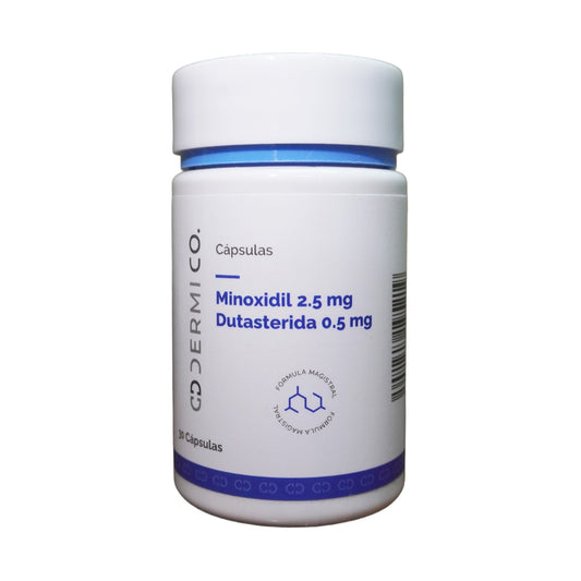 DERMICO MINOXIDIL 2.5MG, DUTASTERIDA 0.5MG 30 CAPSULAS